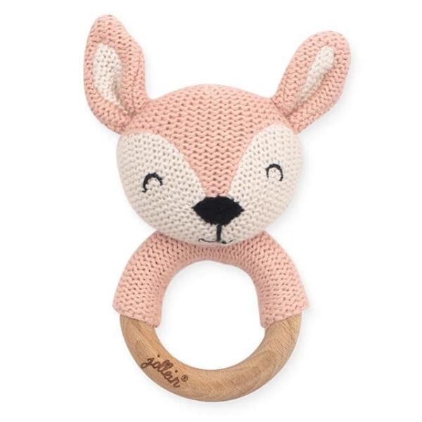 Jollein hertje bijtring Ø 7cm deer pale pink