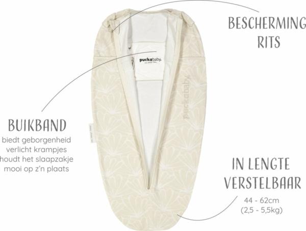 Puckababy The Original Mini baby inbakerdoek (3-6mnd) - seashell sand - Afbeelding 2