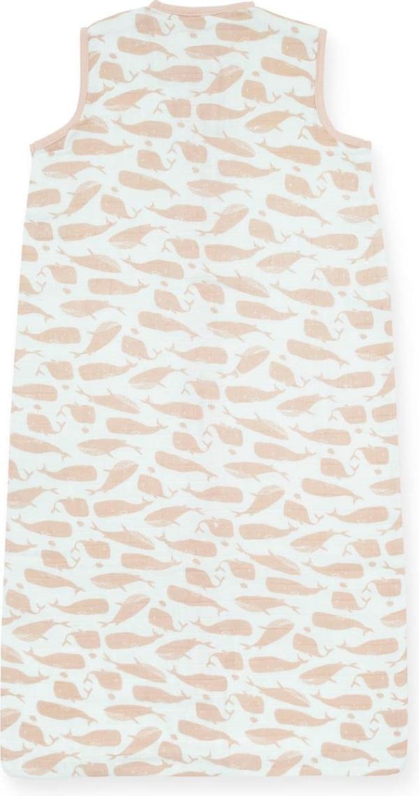 Jollein slaapzak zomer hydrofiel - whales - pale pink - Afbeelding 3