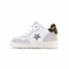 Shoesme Schoentjes witte basket sneaker met ster en panter BN24S014-C