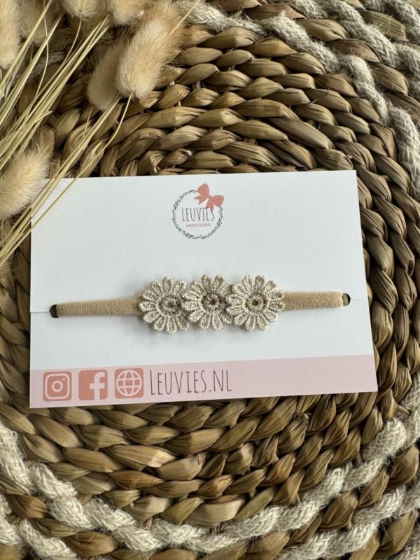 Leuvies babyhaarbandje Daisy - gold