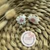 Leuvies setje van 2 elastiekjes mini - Daisy - cream pink