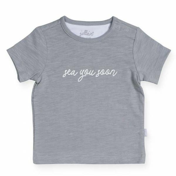 Jollein shirt korte mouw sea you soon - Grey