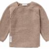 Noppies gebreid vestje Pino met overslaglook - taupe melange