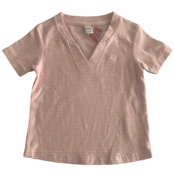 Koeka T-shirtje korte mouw streep Linescape Vneck- dusty pink - 62/68