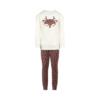 Charlie Choe Meisjes Pyjama Homewear Set Offwhite Velours rendier - S49026 - Afbeelding 2