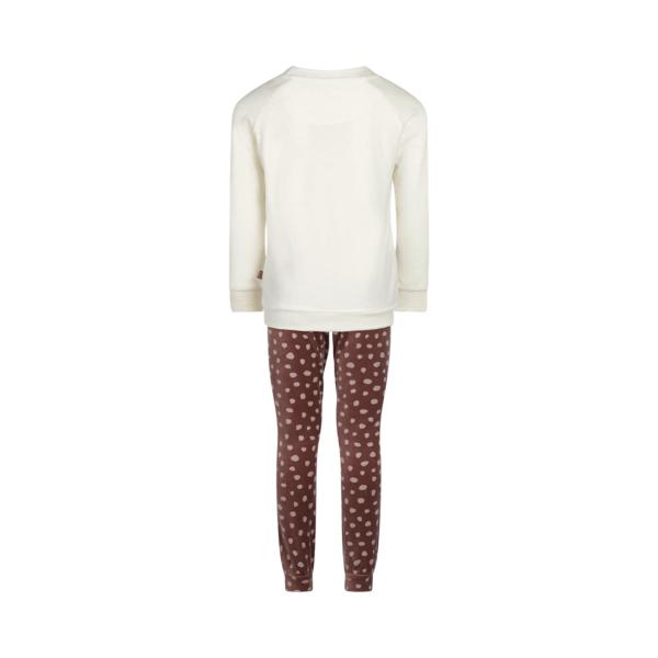 Charlie Choe Meisjes Pyjama Homewear Set Offwhite Velours rendier - S49026 - Afbeelding 3