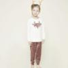 Charlie Choe Meisjes Pyjama Homewear Set Offwhite Velours rendier - S49026