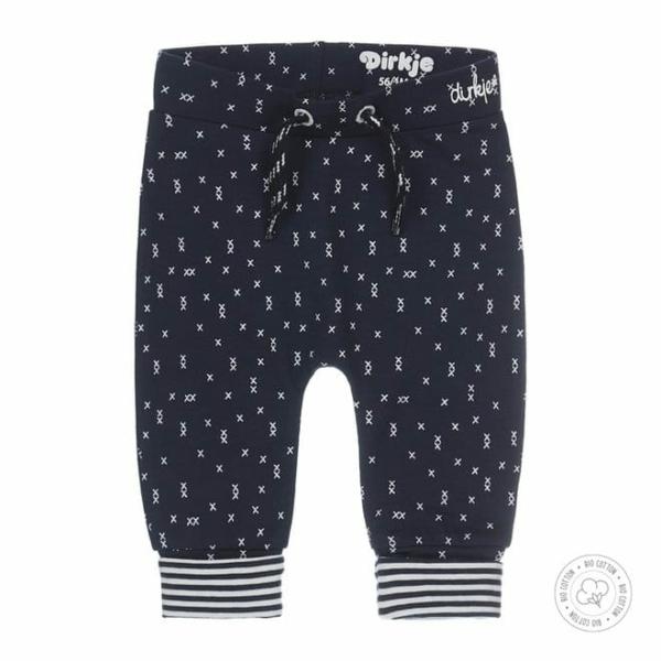 N252 Dirkje jongens babybroekje navy met print