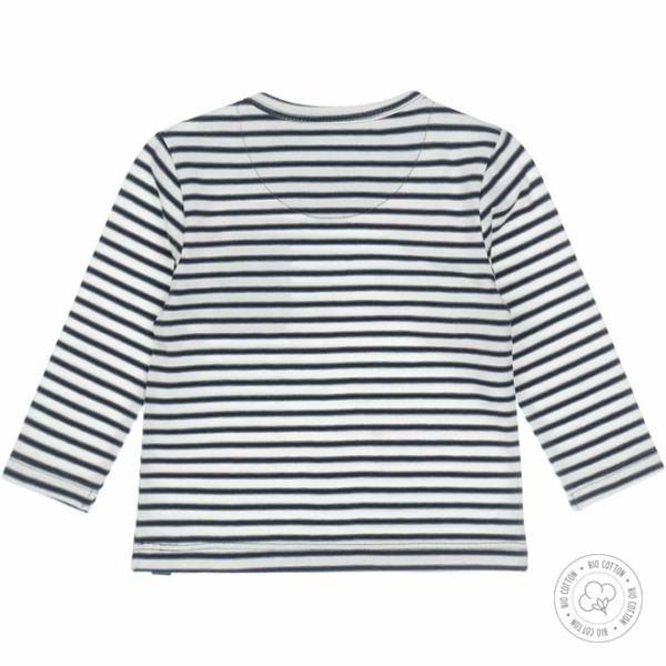 N273 Dirkje jongens babyshirtje ecru met dusty green - Afbeelding 2