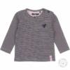 N214 Dirkje meisjes babyshirt streep navy / pink - 50