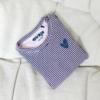 N214 Dirkje meisjes babyshirt streep navy / pink - 50 - Afbeelding 2