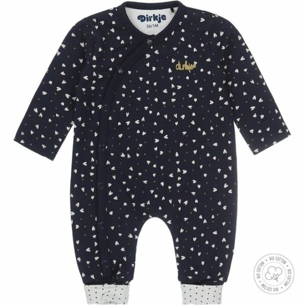 N230 Dirkje meisjes boxpakje navy met hartjes