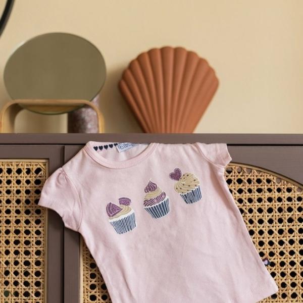 V42275 Dirkje meisjesshirt cupcakes - pink - Afbeelding 2