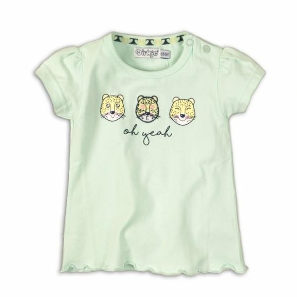 X35C-34321 Dirkje meisjes T-shirt mintgroen met pantergezichtjes