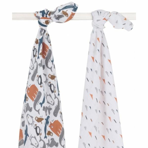 Jollein Hydrofiel multidoek 115x115cm (2pack) swaddle - polar