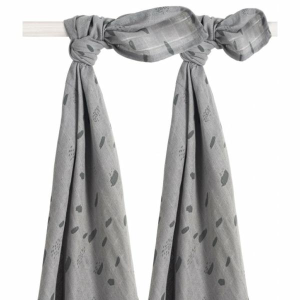 Jollein Hydrofiel multidoek 115x115cm (2pack) swaddle - spot grey