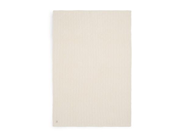Jollein Deken spring knit gevoerd met coral fleece - ivory / off white