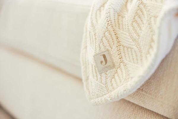 Jollein Deken spring knit gevoerd met coral fleece - ivory / off white - Afbeelding 2