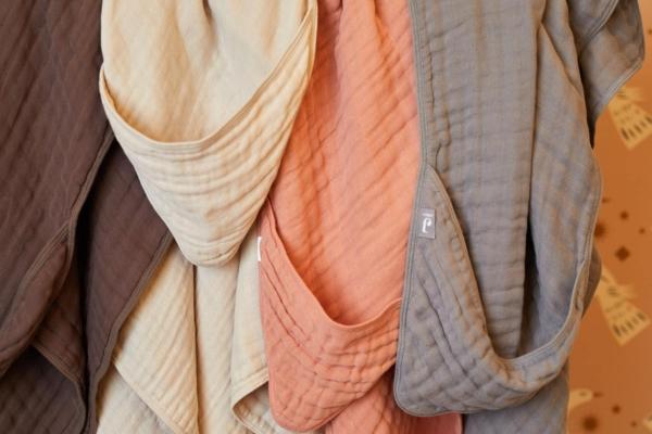 Jollein badcape wrinkled cotton 75x75 - rosewood - Afbeelding 3