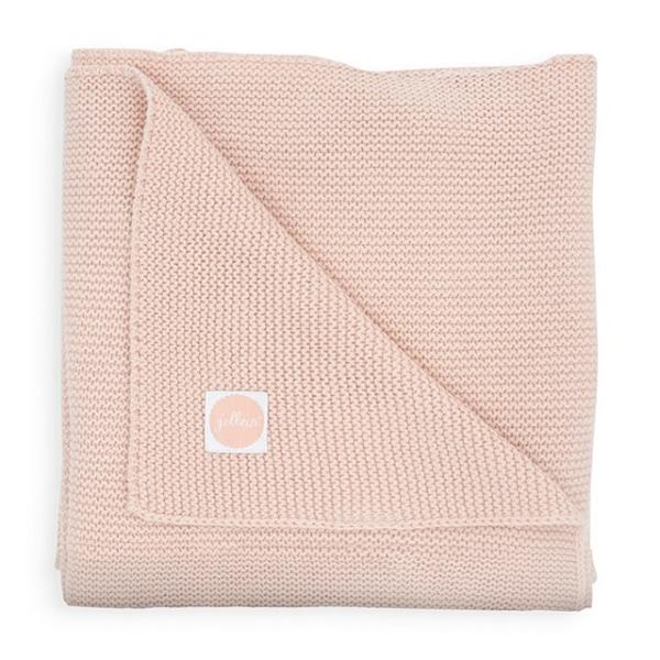 Jollein Deken basic knit - pale pink - Afbeelding 2