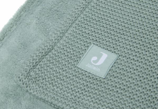 Jollein Deken Basic Knit gevoerd met coral fleece - Forest Green - Afbeelding 4