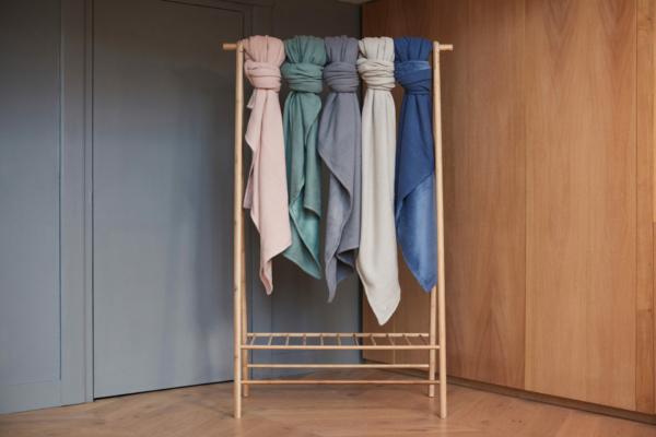Jollein Deken Basic Knit gevoerd met coral fleece - jeans blue - Afbeelding 2