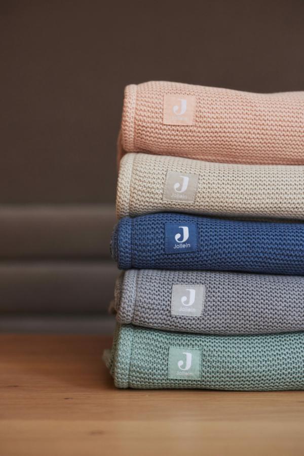 Jollein Deken Basic Knit gevoerd met coral fleece - Stone Grey - Afbeelding 2