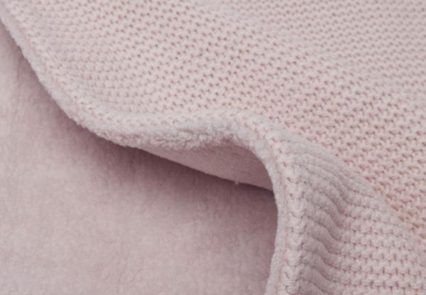 Jollein Deken Basic Knit gevoerd met coral fleece - Pale Pink - Afbeelding 9