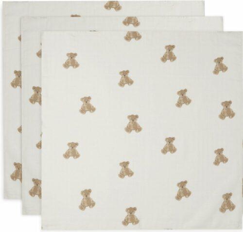 Jollein multidoek small 70x70 cm - teddy bear (3-pack)