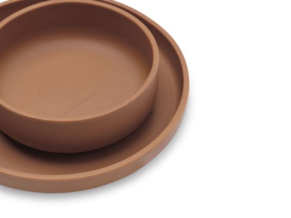 Jollein kinderserviesset dinerset siliconen (4-delig) - caramel - Afbeelding 2