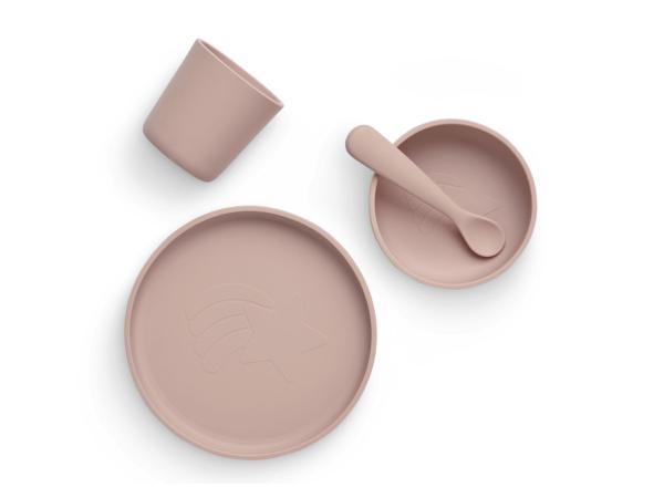 Jollein dinerset siliconen (4-delig) - pale pink (verpakking beetje stuk) - Afbeelding 2