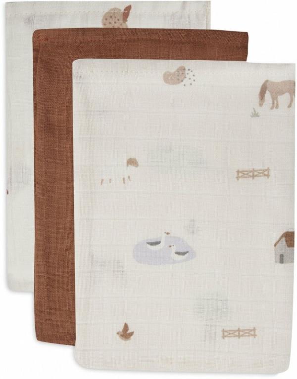 Jollein washandjes hydrofiel (3 pack) Farm