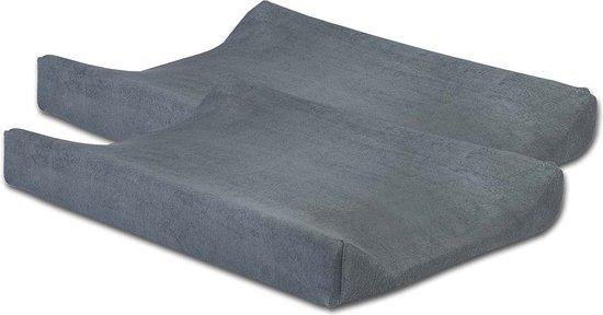 Jollein Aankleedkussenhoes Badstof 50x70cm - Dark Grey - 2 Stuks