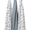 Meyco swaddles 120x120 cm - animal stone green