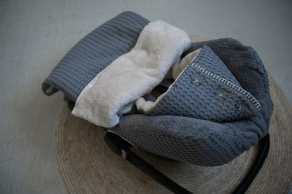 Koeka voetenzak wafel/teddy oslo 0+ 3-punts - steel grey - Afbeelding 4
