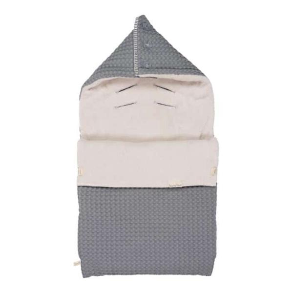 Koeka voetenzak wafel/teddy oslo 0+ 3-punts - steel grey