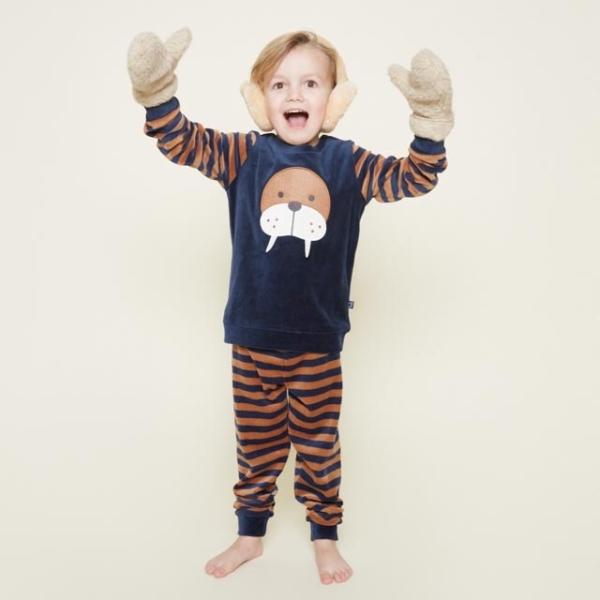 Charlie Choe Jongens Pyjama Homewear Set Velours walrus - S49058