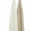Meyco hydrofiele swaddles 2-pack pre washed uni -  offwhite/sand120x120cm
