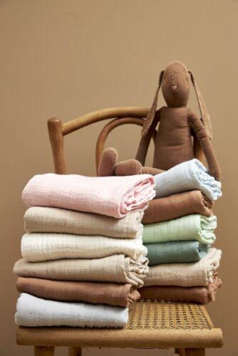 Meyco hydrofiele swaddles 2-pack pre washed uni -  sand/toffee 120x120cm - Afbeelding 2