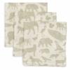 Jollein Monddoekjes hydrofiel - animals - olive green ( 3 stuks)