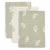 Jollein washandjes hydrofiel twig - olive green (3 stuks)