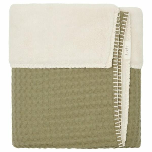 Koeka deken wafel/teddy Oslo - moss - Afbeelding 2