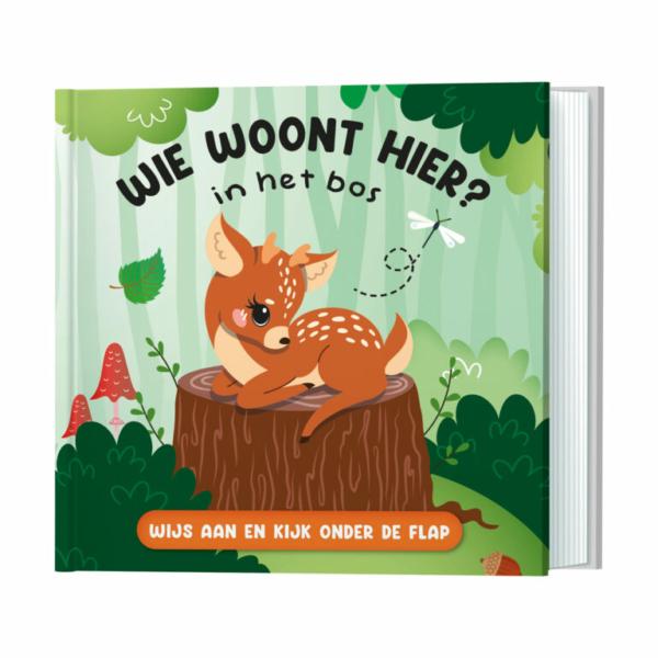 Kartonboekje: Wie woont hier? In het bos