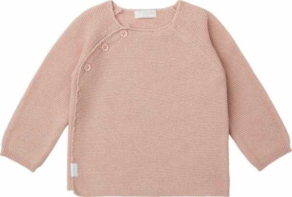 Noppies gebreid vestje Pino met overslaglook - rose smoke