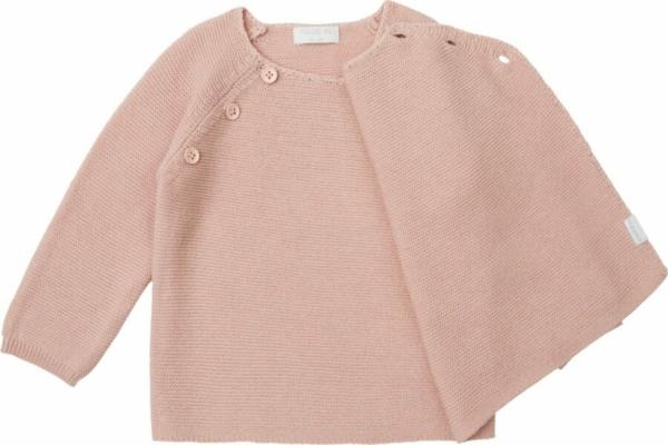 Noppies gebreid vestje Pino met overslaglook - rose smoke - Afbeelding 2