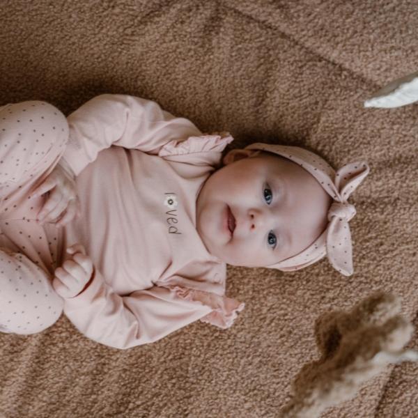 Dirkje meisjes baby bio longsleeve zachtroze ruffles WN1214 - Afbeelding 3