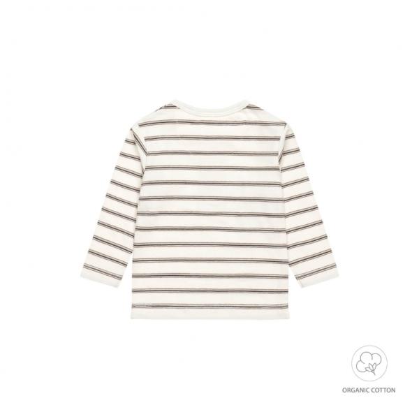 Dirkje jongens baby bio longsleeve off white bruin gestreept WN1283 - Afbeelding 2