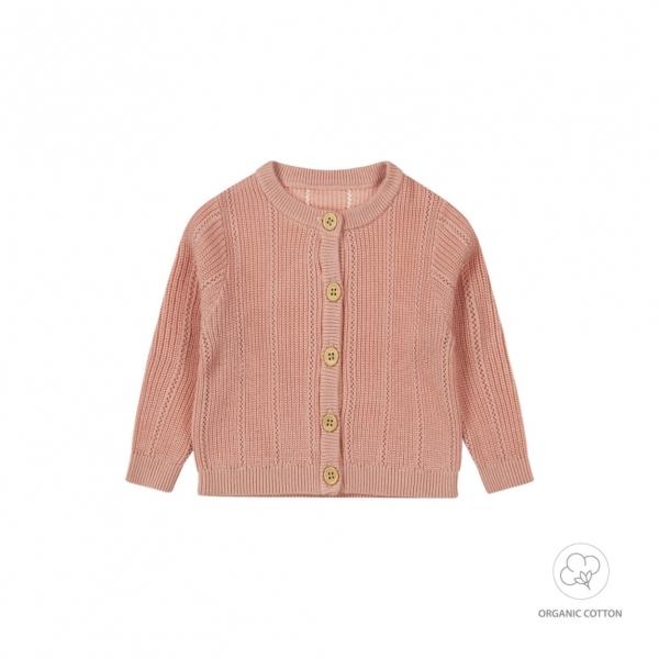 Dirkje meisjes baby bio vest oudroze fijn gebreid WN1229