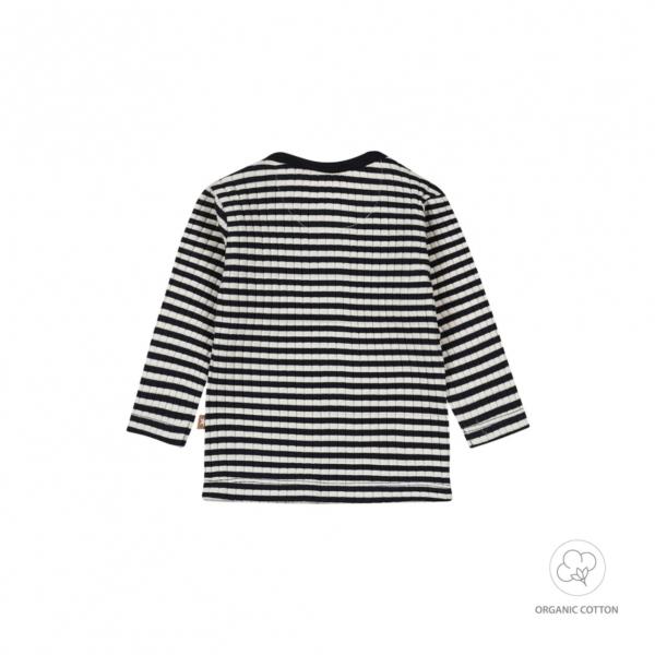 Dirkje jongens baby bio longsleeve donkerblauw gestreept WN1276 - Afbeelding 2